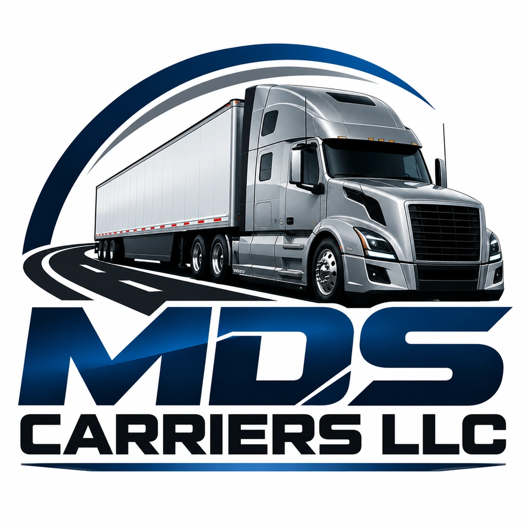 Official MDS Carriers LLC logo: a silver semi-truck and trailer above navy blue MDS lettering